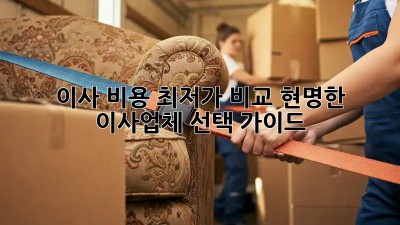 이사 비용 최저가 비교: 현명한 이사업체 선택 가이드